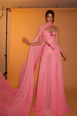 Dazzling Pink Sweetheart Strapless Sleeveless Evening Dresses Gem With Pleats