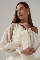 Glamorous Long Sleeves Chiffon Homecoming Dresses Mini With Ruffles