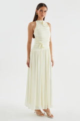 Graceful Sleeveless Chiffon Evening Dresses A-Line With Pleats Flower