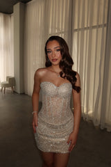 Luxurious Sweetheart Strapless Sleeveless Sequins Mini Homecoming Dresses