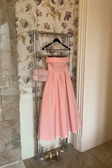Dazzling Dusty Rose Strapless Sleeveless Satin A-Line With Zipper Pleats