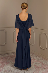 Glamorous Navy Blue Mermaid Satin Evening Dresses Column Floor Length With Zipper