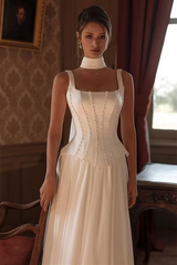 Elegant Straps Sleeveless Satin Evening Dresses Beading Long With Pleats