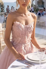 Charming Dusty Rose Sweetheart Strapless Sleeveless Tulle Evening Dresses Ankle Length With Pleats