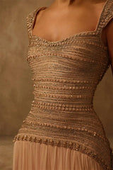 Timeless Dusty Rose Straps Sleeveless Chiffon Evening Dresses Floor Length With Pleats