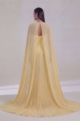 Timeless Daffodil Sweetheart Strapless Sleeveless Mermaid Evening Dresses Floor Length With Zipper Pleats