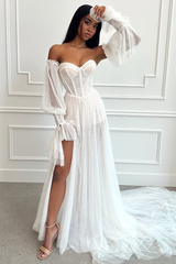 Pretty Sweetheart Strapless Evening Dresses Side Split With Detachable Sleeves Pleats