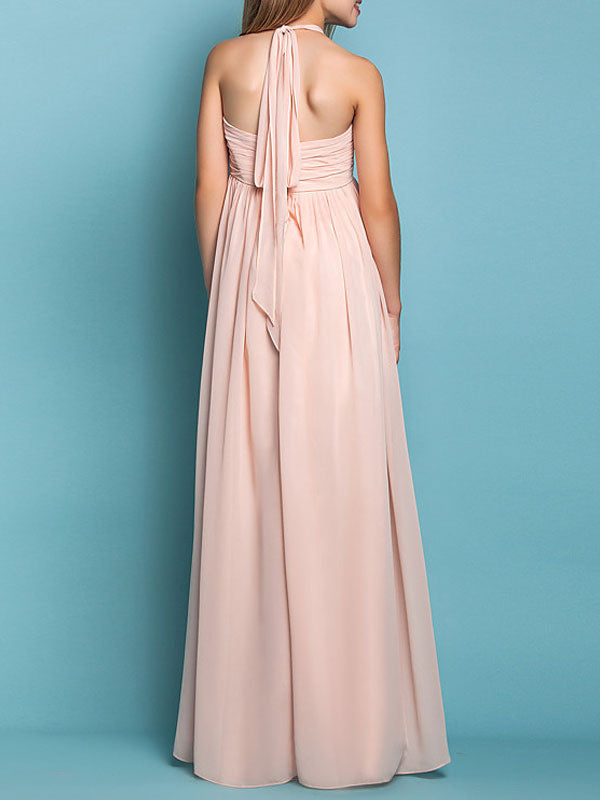 A-line Strapless Sleeveless Pleated Kids Social Party Dresses-Dbrbridal