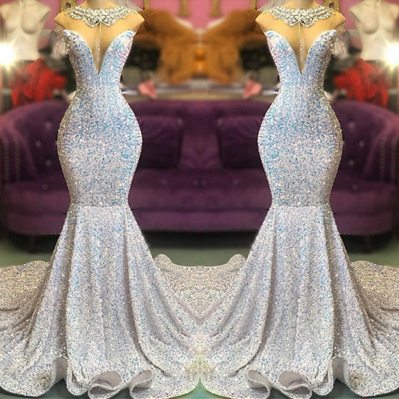 Amazing Mermaid Long Evening Prom Dress On Sale Sequins-Dbrbridal