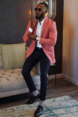 Amazing Pink Two-Pieces Peaked Lapel Men's Prom Suits-Dbrbridal