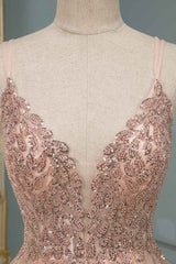 Amazing Sequins Long Evening Prom Dress Floor Length V-Neck-Dbrbridal
