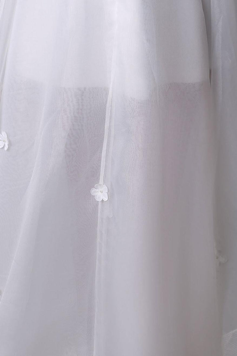 Asymmetrical Organza Wedding Dress High Low A-Line With Lace Beading Flower Exclusive-Dbrbridal