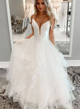 Ball-Gown Wedding Dress Cascading Ruffles-Dbrbridal