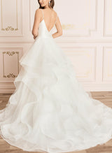 Ball-Gown Wedding Dress Cascading Ruffles-Dbrbridal
