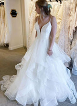 Ball-Gown Wedding Dress Cascading Ruffles-Dbrbridal