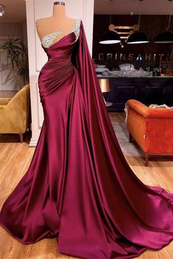 Beautiful Mermaid Beadings Evening Prom Dresses WIth Ruffles-Dbrbridal