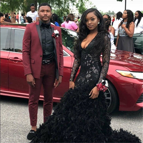 Bespoke Two Piece Prom Suit with Black Lapel-Dbrbridal