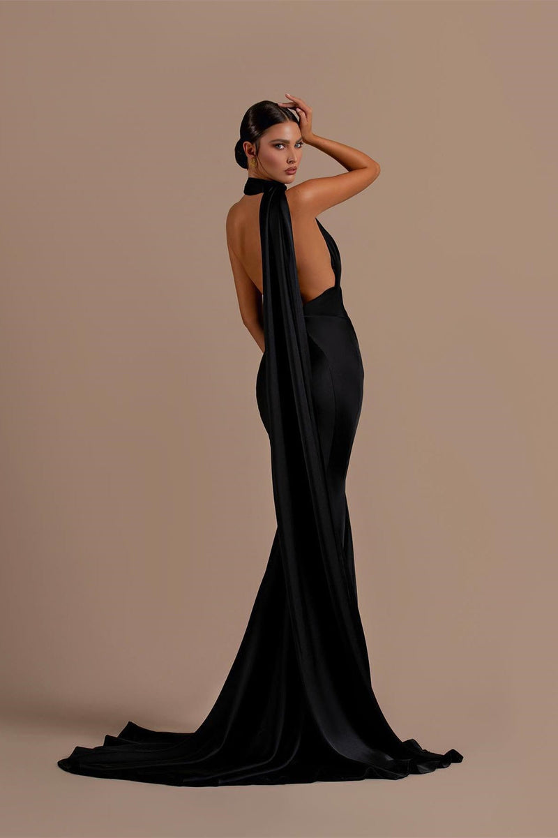 Black High Neck Mermaid Prom Dress with Open Back Dbrbridal Black High Neck Mermaid Prom Dress with Open Back Dbrbridal