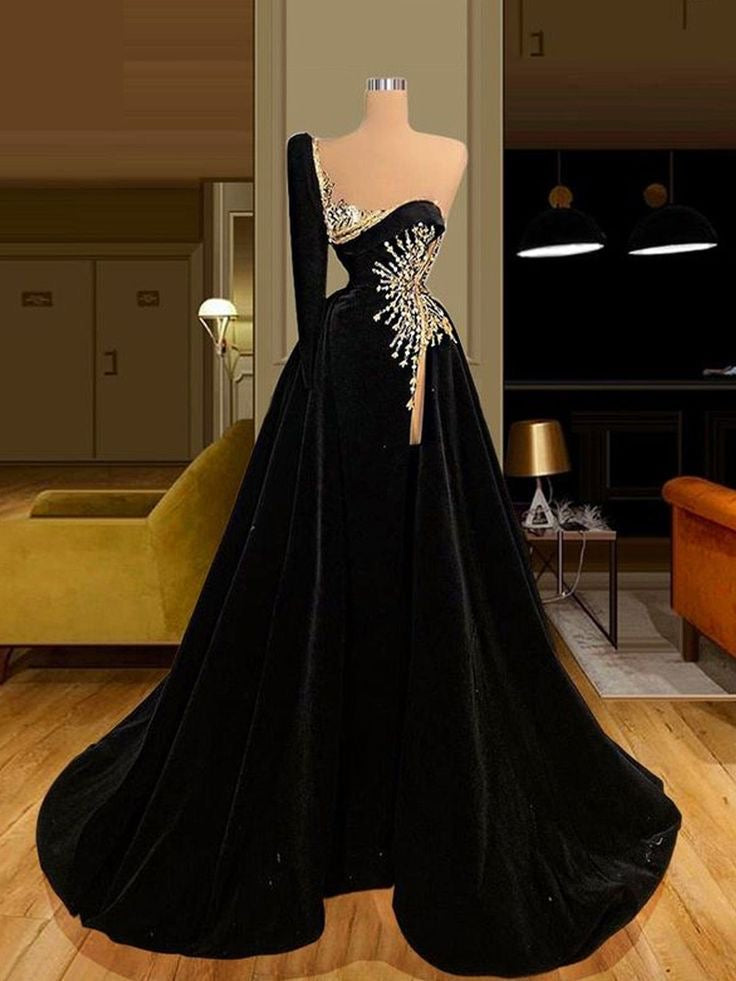 Elegant Light Blue One-shoulder Overskirt Soft-pleated Prom Dress