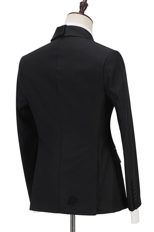 Black Peaked Lapel New Arrival Slim Fit Formal Men's Business Suitss-Dbrbridal