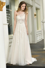 Bridal Dress One Shoulder Sleeveless Buttons Bridal Gowns With Train-Dbrbridal
