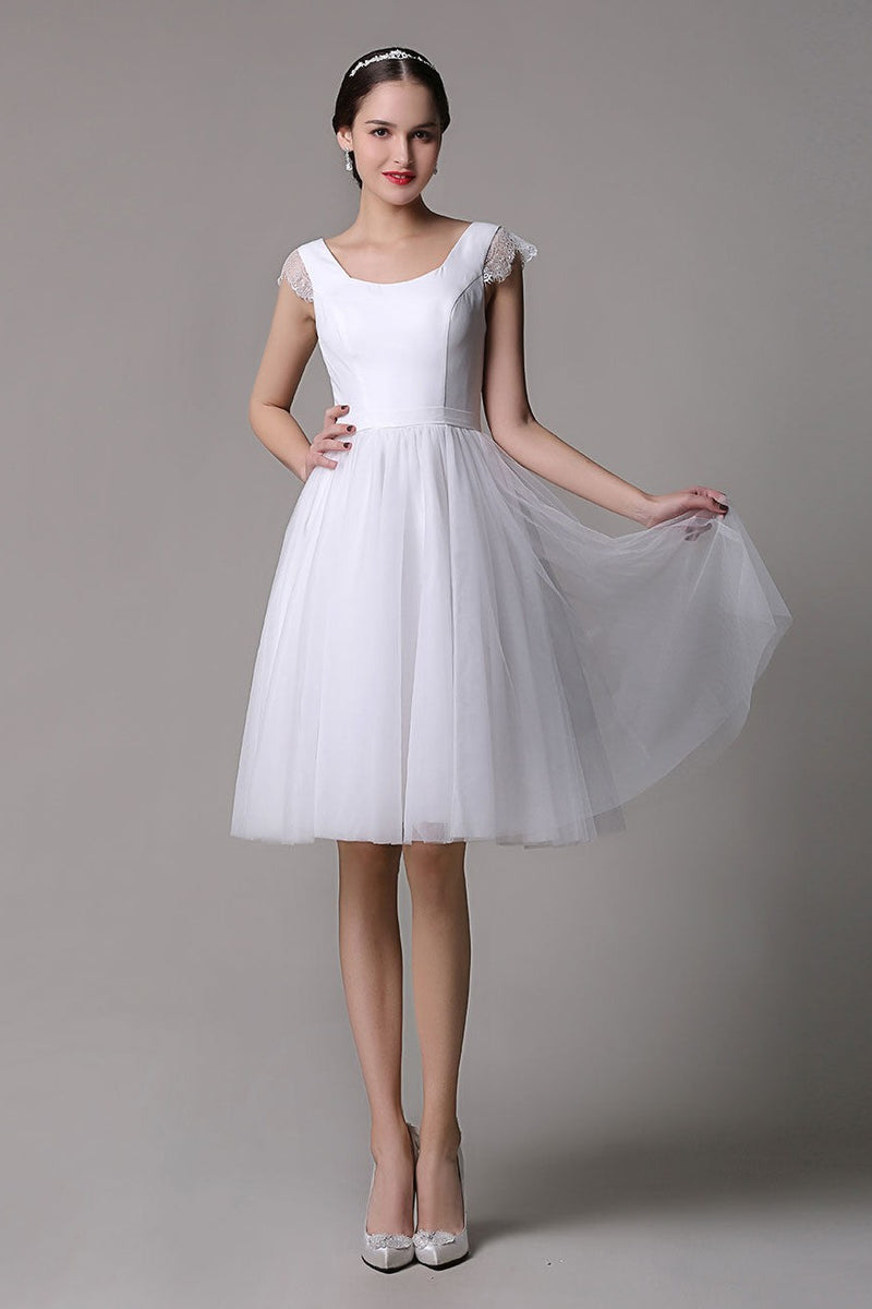 Casual Wedding Dresses Tulle Scoop Neck Knee Length Short Bridal Dress Dbrbridal Casual Wedding Dresses Tulle Scoop Neck Knee Length Short Bridal Dress Dbrbridal