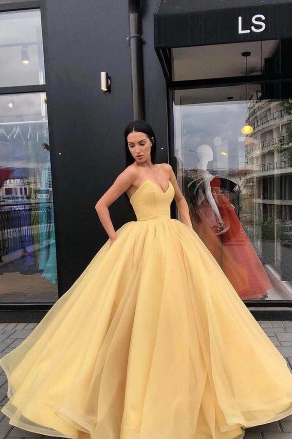 Chic Ball Gown Strapless sweetheart Floor-Length Formal Dresses-Dbrbridal