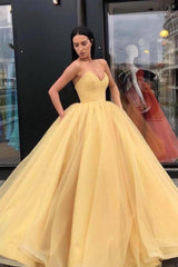 Chic Ball Gown Strapless sweetheart Floor-Length Formal Dresses-Dbrbridal