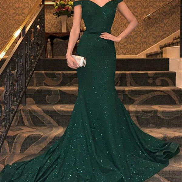 green dress mermaid Luxury Charming V-neck Prom with Feather  jkprom Nox Anabel G1368 Long Prom Beaded Formal Mermaid Dress is a stunning choice Sparkly Sage Green Sequins Mermaid
