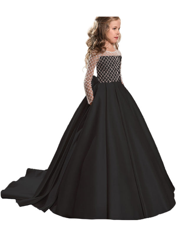 Cute Kids Long Sleeve Lace First Communion Dresses – Dbrbridal