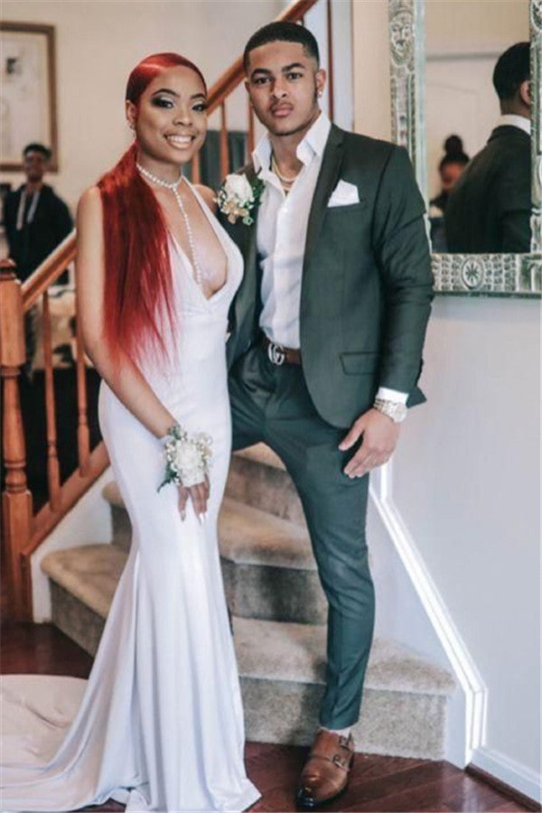 Dark Green Slim Fit Notch Lapel Well Dresses Party Prom Suit-Dbrbridal