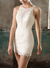 Detachable Lace Sleeveless Wedding Dresses-Dbrbridal