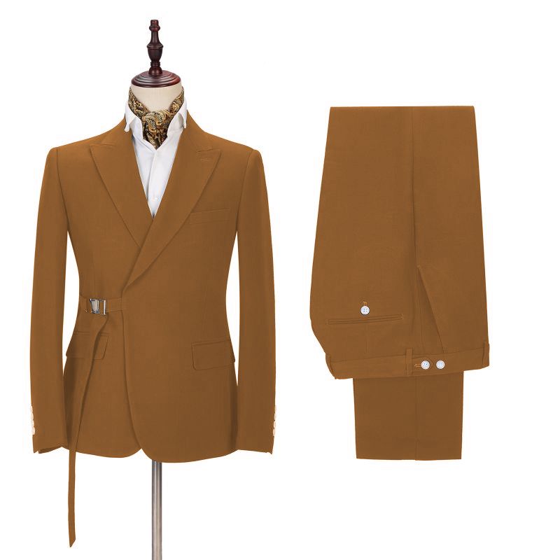 Elegant Slim Fit Two-Piece Peaked Lapel Prom Suits for Men-Dbrbridal