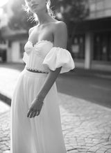 Elegant Sweetheart Sheath Wedding Dress Short Sleeves Floor-Length Hem-Dbrbridal