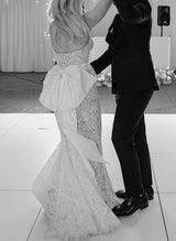 Elegant Sweetheart Sleeveless Lace Wedding Dress Bows-Dbrbridal