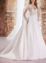Elegant Wedding Dresses Lace Satin-Dbrbridal