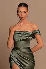 Glamorous Off-the-Shoulder Prom Dresses Mermaid Long With Split-Dbrbridal