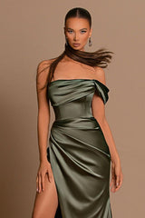 Glamorous Off-the-Shoulder Prom Dresses Mermaid Long With Split-Dbrbridal