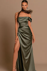 Glamorous Off-the-Shoulder Prom Dresses Mermaid Long With Split-Dbrbridal
