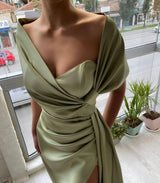 Glamorous Portrait A Line Evening Party Gowns With Ruffles Long-Dbrbridal