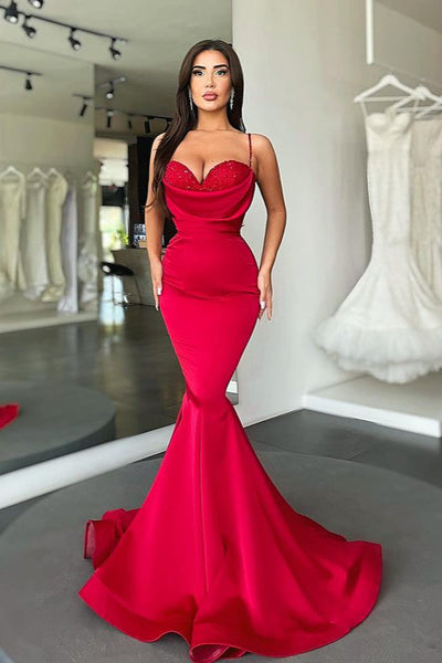 Prom Dresses Bridesmaid Resale Dresses Glamorous Red Mermaid Prom