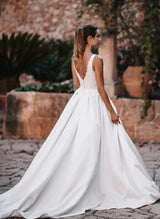 Lace Ball-Gown V-neck Wedding Dresses-Dbrbridal