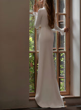 Lace Sheath Long Sleeves Wedding Dresses-Dbrbridal