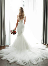 Mermaid Fitted Elegant Sweetheart Wedding Dresses Beaded-Dbrbridal
