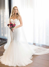 Mermaid Fitted Elegant Sweetheart Wedding Dresses Beaded-Dbrbridal