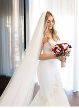 Mermaid Fitted Elegant Sweetheart Wedding Dresses Beaded-Dbrbridal