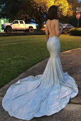 Mermaid Halter Sleeveless Floor-Length Formal Dresses-Dbrbridal