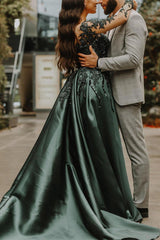 Mermaid Sweetheart Long Long Sleeve Appliques Lace With Side Train Prom Dresses-Dbrbridal