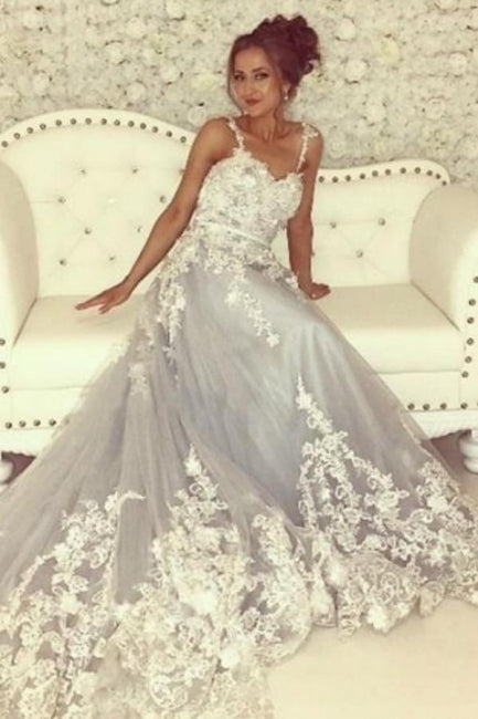 Modern Sleeveless Sweetheart Prom Dresses With Lace Long-Dbrbridal