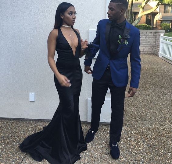 Navy Blue Slim Fit Best Prom Mens Suit with Peaked Lapel-Dbrbridal